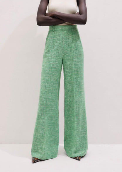 Green Textured Wide-Leg Pant | ME+EM Clothing