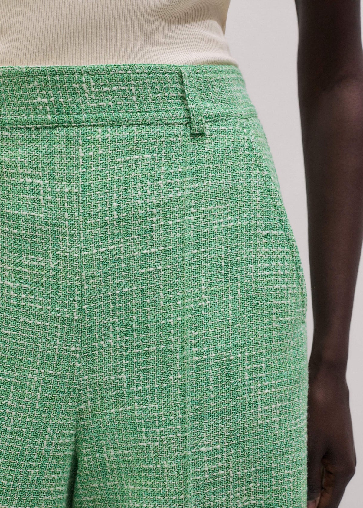 Green Textured Wide-Leg Pant | ME+EM Clothing