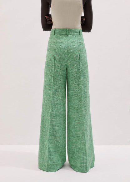 Green Textured Wide-Leg Pant | ME+EM Clothing