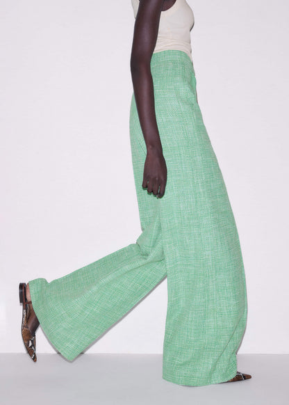 Green Textured Wide-Leg Pant | ME+EM Clothing