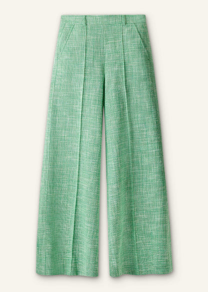 Green Textured Wide-Leg Pant | ME+EM Clothing