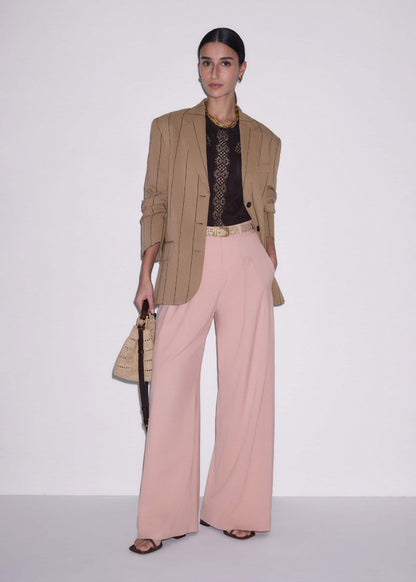 Pink Pleat Wide-Leg Pant | ME+EM Clothing