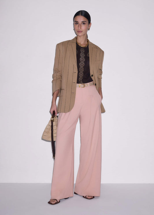 Pink Pleat Wide-Leg Pant | ME+EM Clothing
