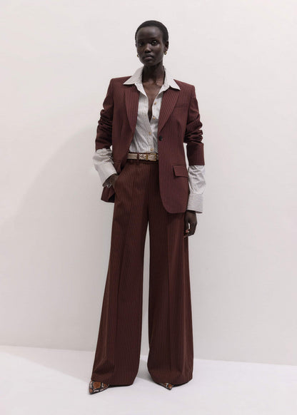 Cinnamon Pinstripe Wide-Leg Pant | ME+EM Clothing