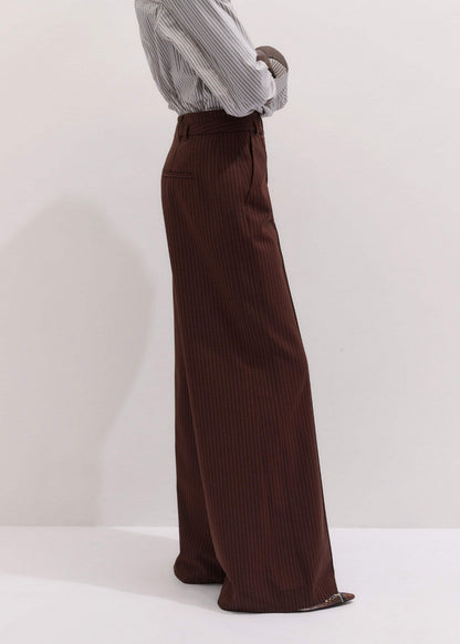 Cinnamon Pinstripe Wide-Leg Pant | ME+EM Clothing