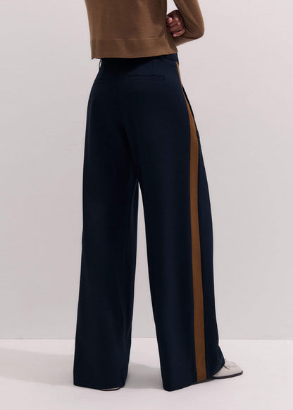 Navy Contrast Side Panel Wide-Leg Pant | ME+EM Clothing