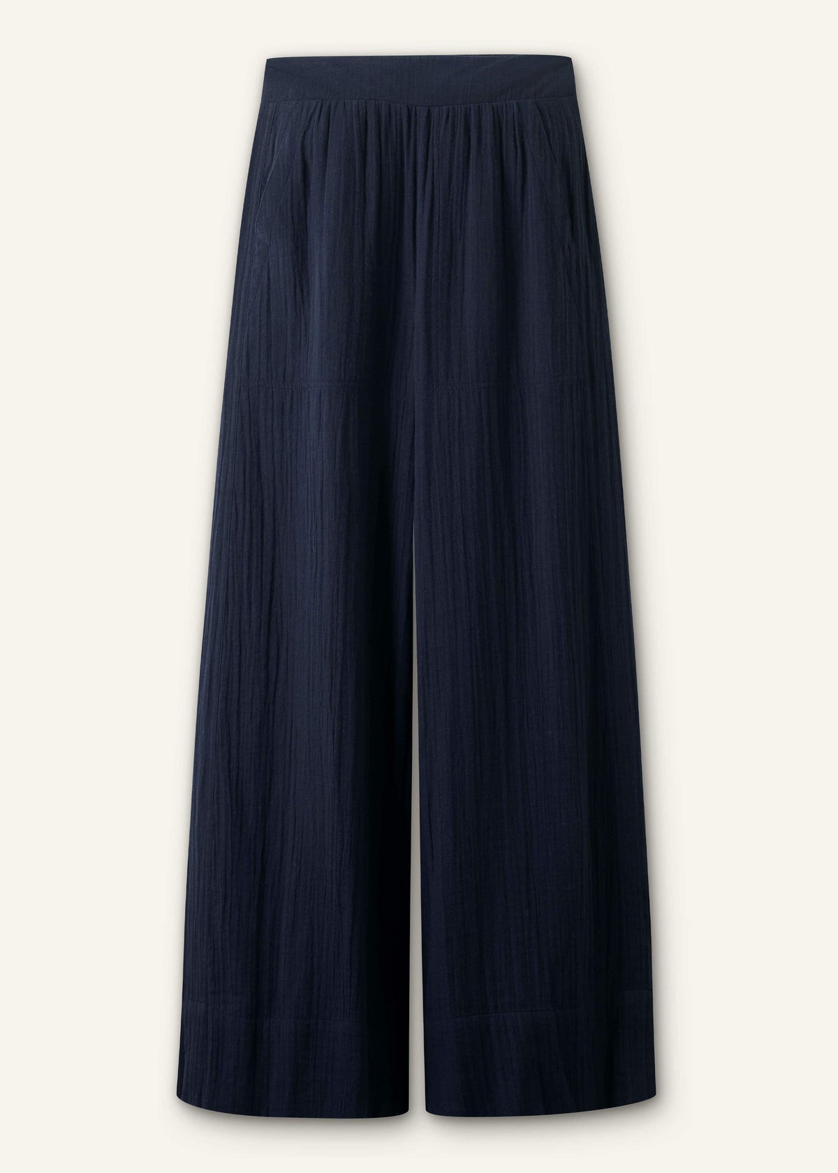 Navy Cheesecloth Wide-Leg Pant | ME+EM Clothing