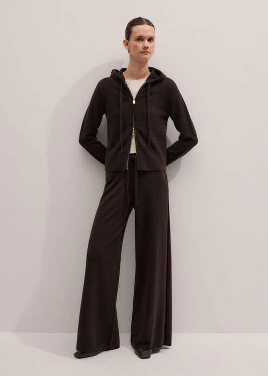Brown Cashmere Wide-Leg Knit Pant | ME+EM Clothing