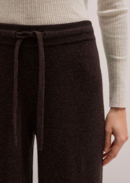 Brown Cashmere Wide-Leg Knit Pant | ME+EM Clothing