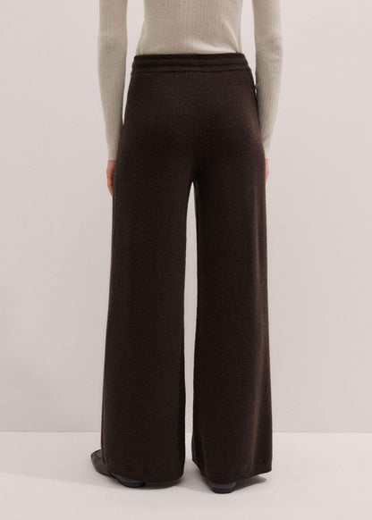 Brown Cashmere Wide-Leg Knit Pant | ME+EM Clothing