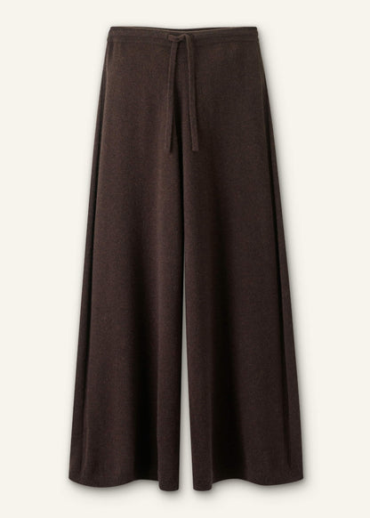Brown Cashmere Wide-Leg Knit Pant | ME+EM Clothing