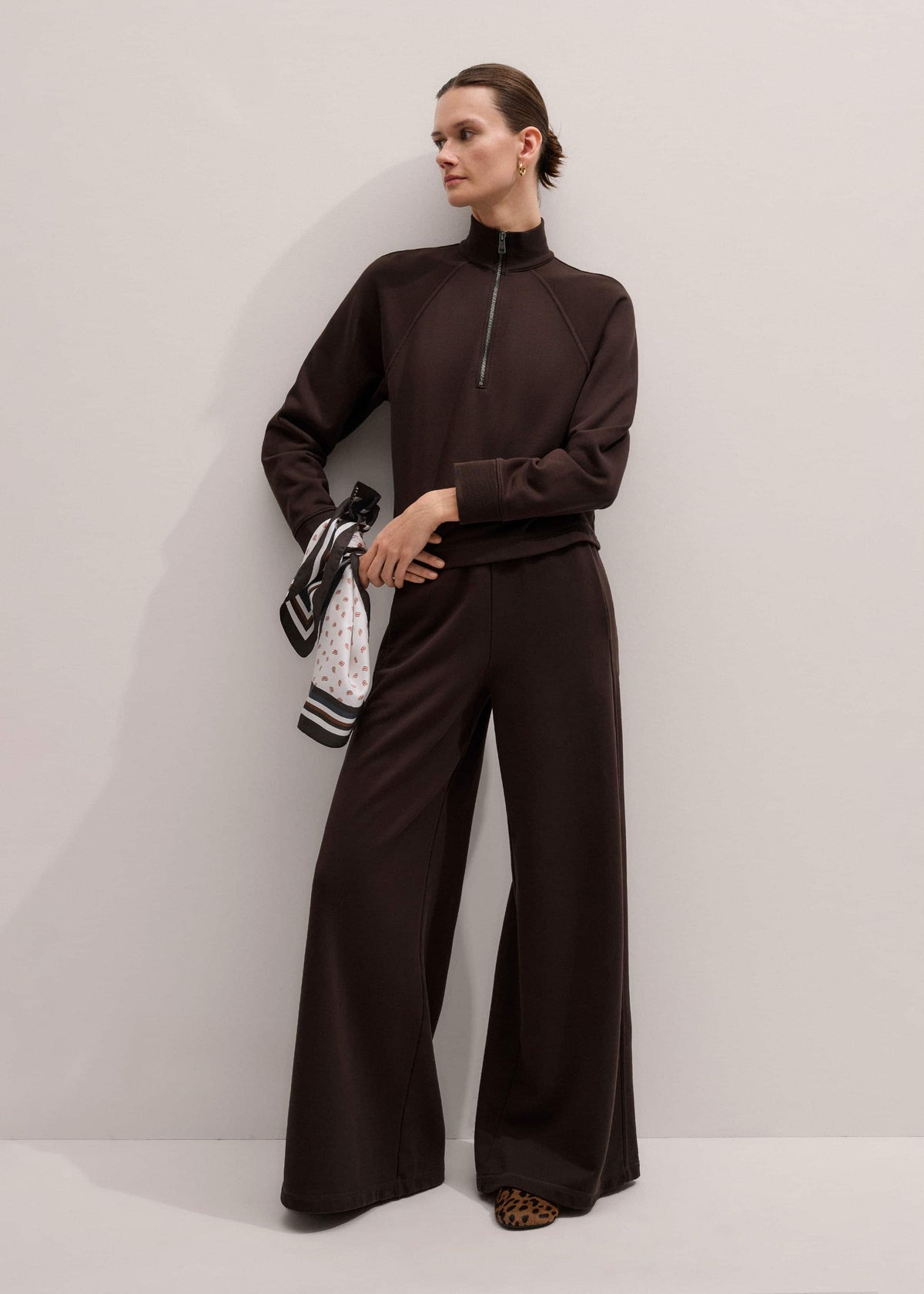 Brown Sweatshirt Wide-Leg Track Pant | ME+EM Clothing