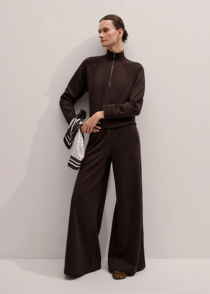 Brown Sweatshirt Wide-Leg Track Pant | ME+EM Clothing