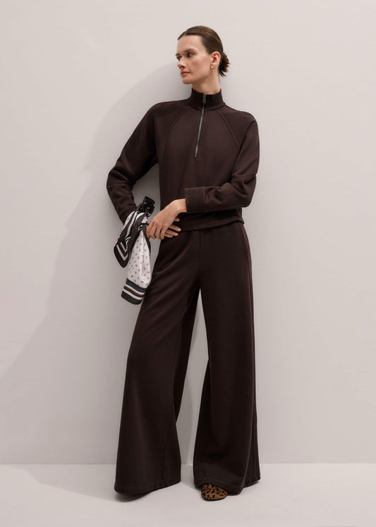 Brown Sweatshirt Wide-Leg Track Pant | ME+EM Clothing