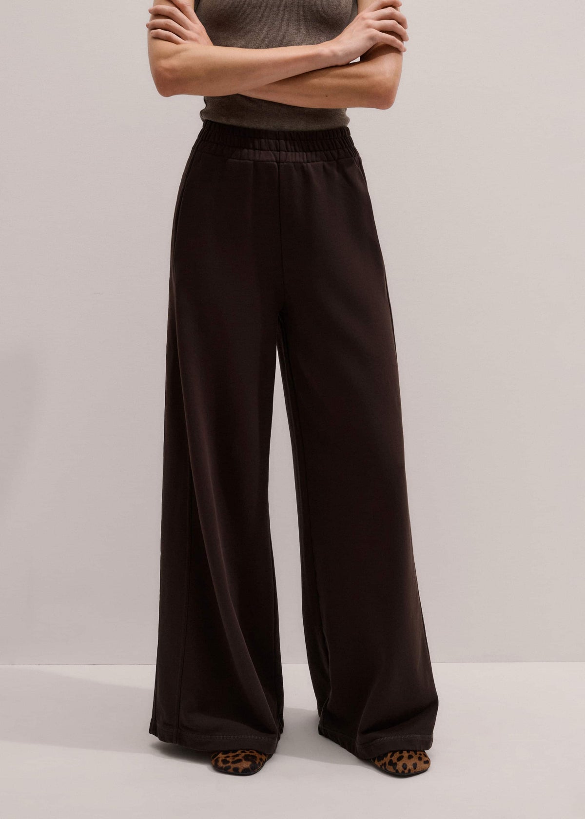 Brown Sweatshirt Wide-Leg Track Pant | ME+EM Clothing