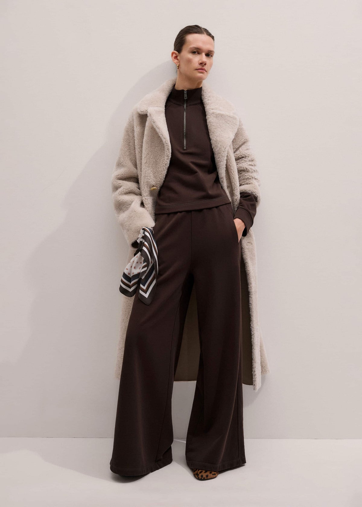 Brown Sweatshirt Wide-Leg Track Pant | ME+EM Clothing