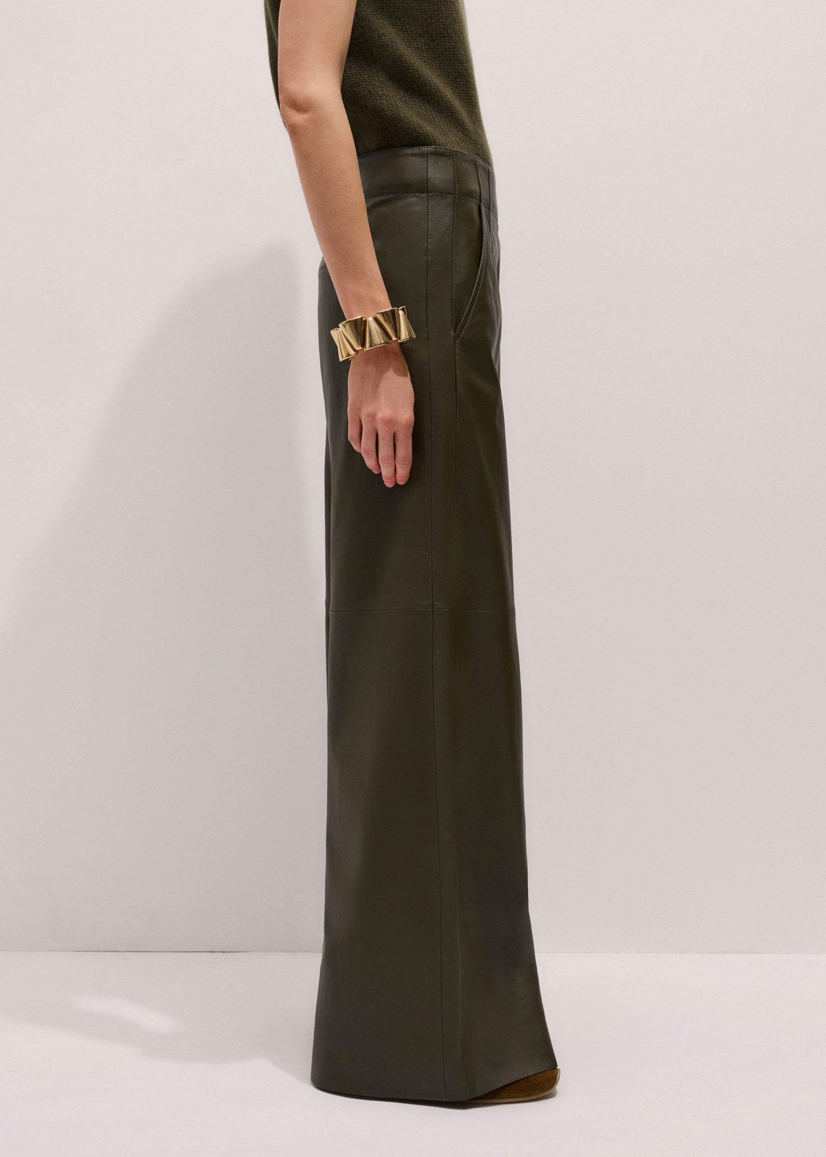 Olive Green Wide-Leg Pant | ME+EM Clothing