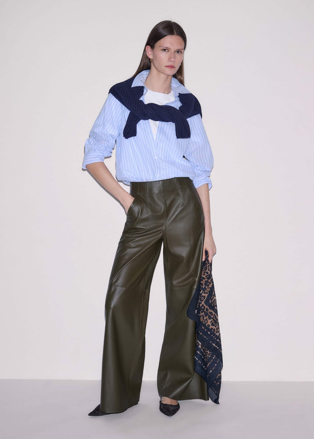 Olive Green Wide-Leg Pant | ME+EM Clothing