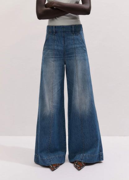 Mid-Blue High Waist Wide Jean | ME+EM Clothing
