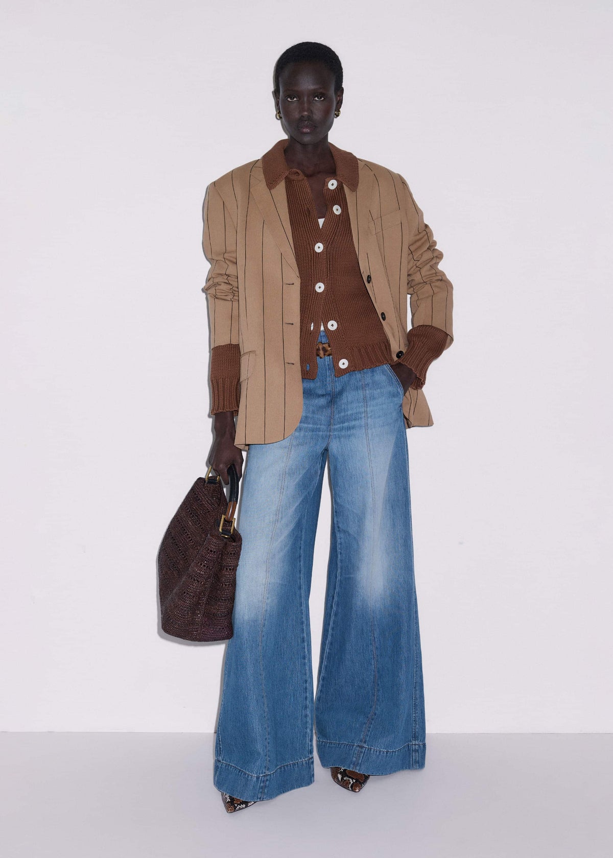 Mid-Blue High Waist Wide Jean | ME+EM Clothing