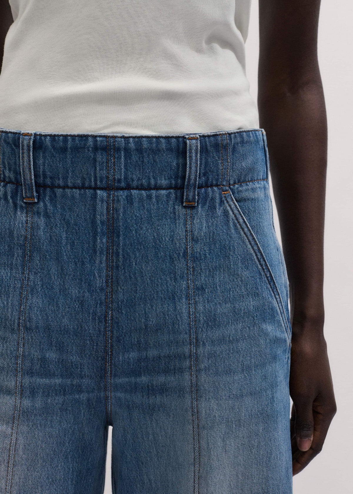Mid-Blue High Waist Wide Jean | ME+EM Clothing