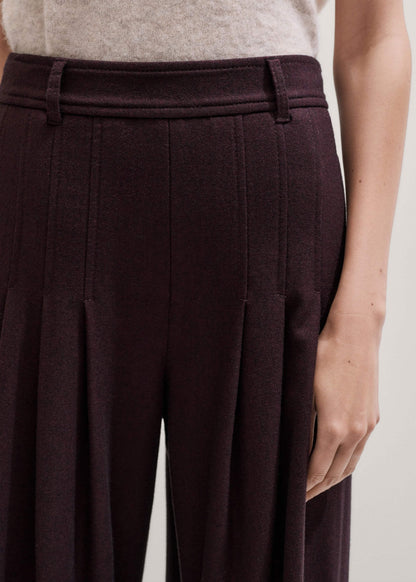 Red Wool Multi Pleat Wide-Leg Pant | ME+EM Clothing