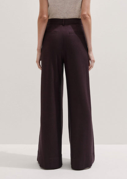 Red Wool Multi Pleat Wide-Leg Pant | ME+EM Clothing