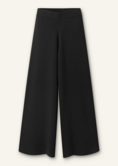 Black Silk Knit Evening Palazzo Pant | ME+EM Clothing