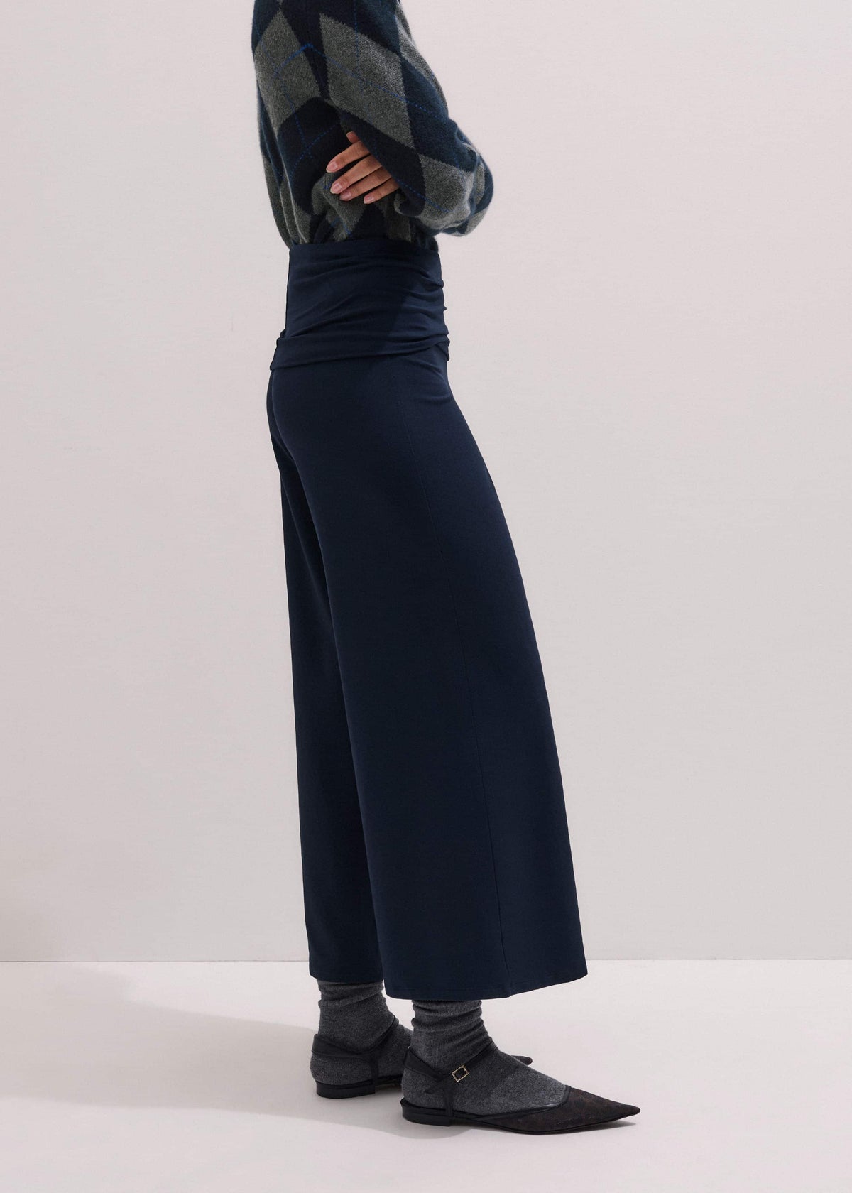 Crop Palazzo Pant - Dark Navy Travel Pants |Vacation Shop | ME+EM Clothing