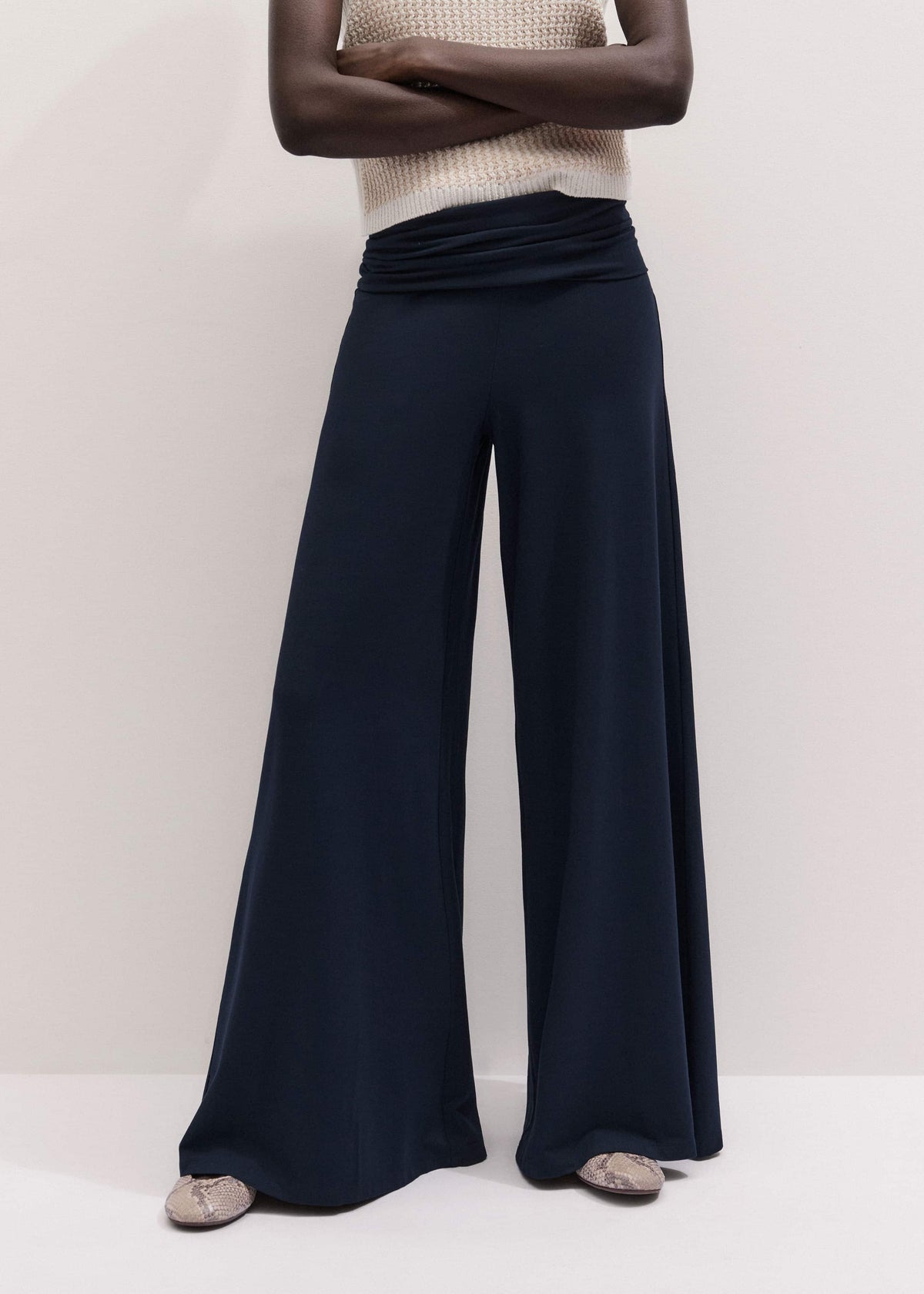 Navy Super Wide Palazzo Pant | ME+EM Clothing