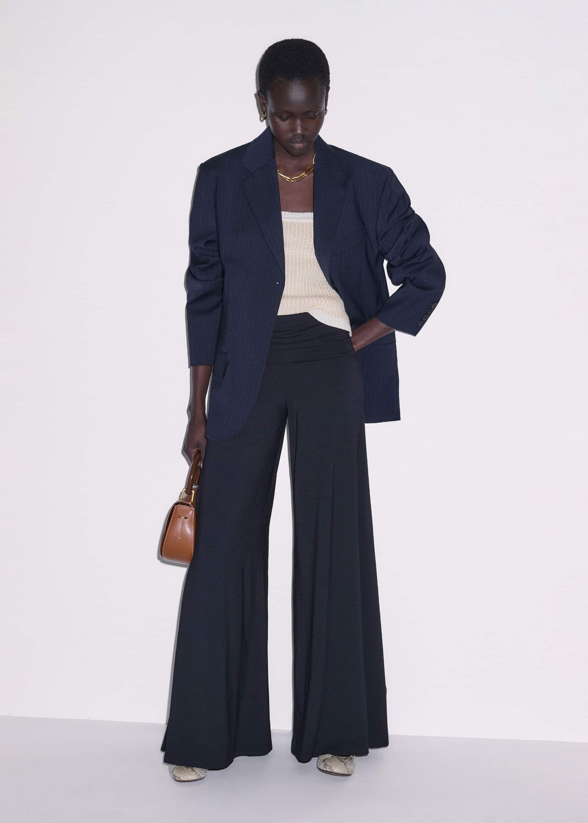 Navy Super Wide Palazzo Pant | ME+EM Clothing