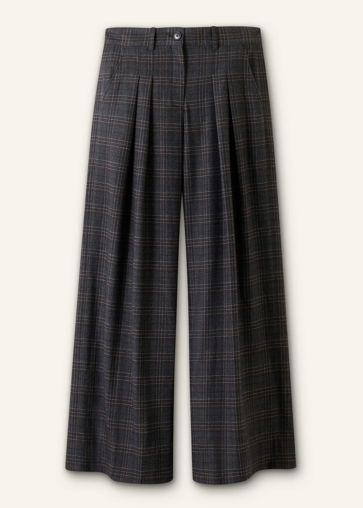 Gray Wool Wide-Leg Double Pleat Trouser | ME+EM Clothing