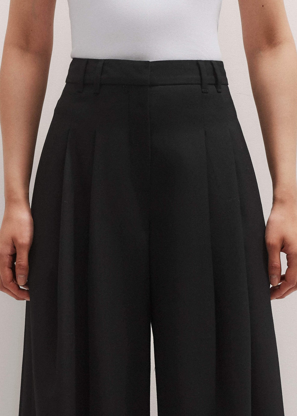 Black Wide-Leg Pleat Pant | ME+EM Clothing
