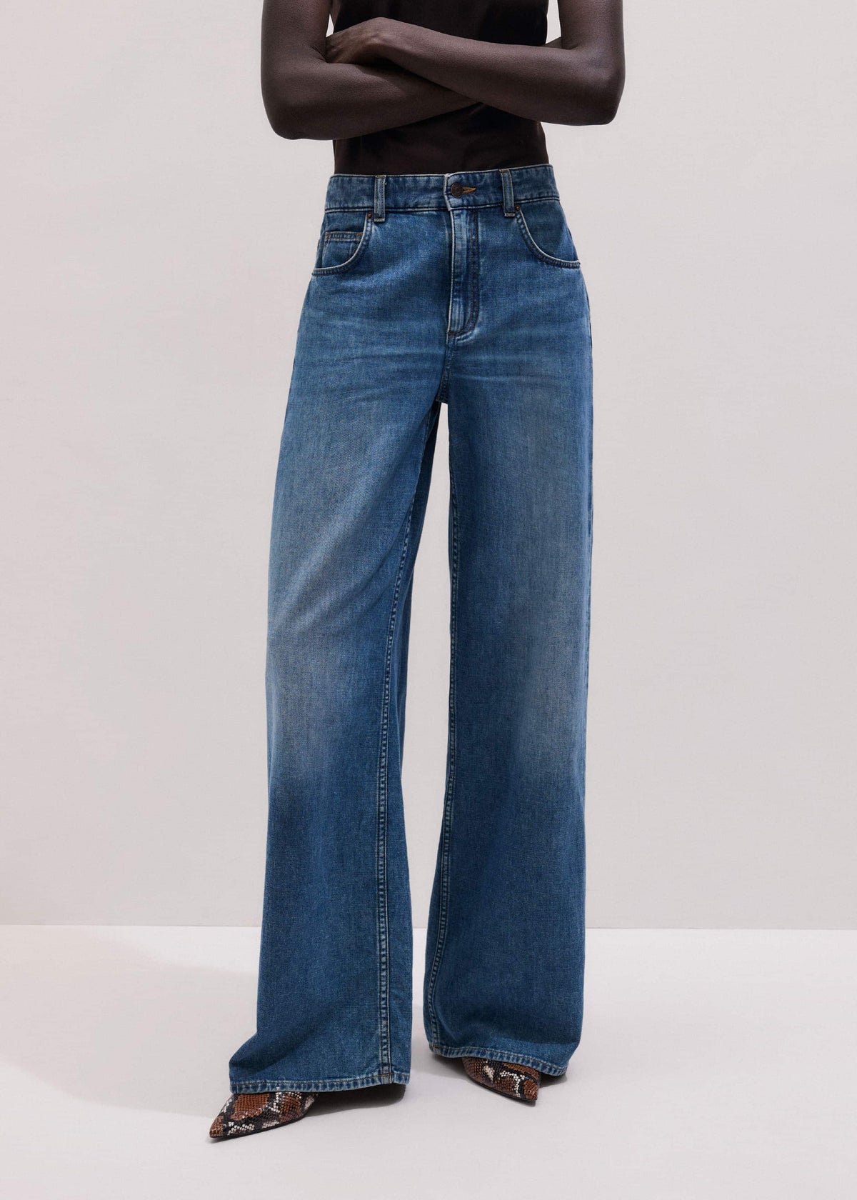 Blue Relaxed Baggy Wide-Leg Jean | ME+EM Clothing