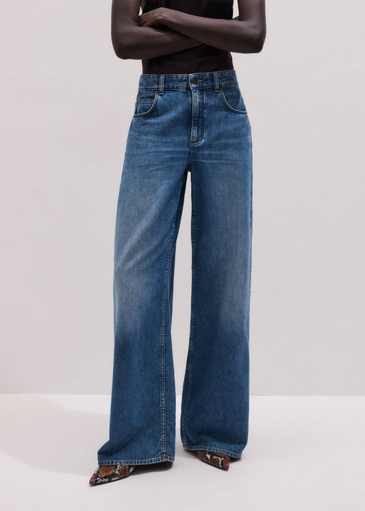 Blue Relaxed Baggy Wide-Leg Jean | ME+EM Clothing