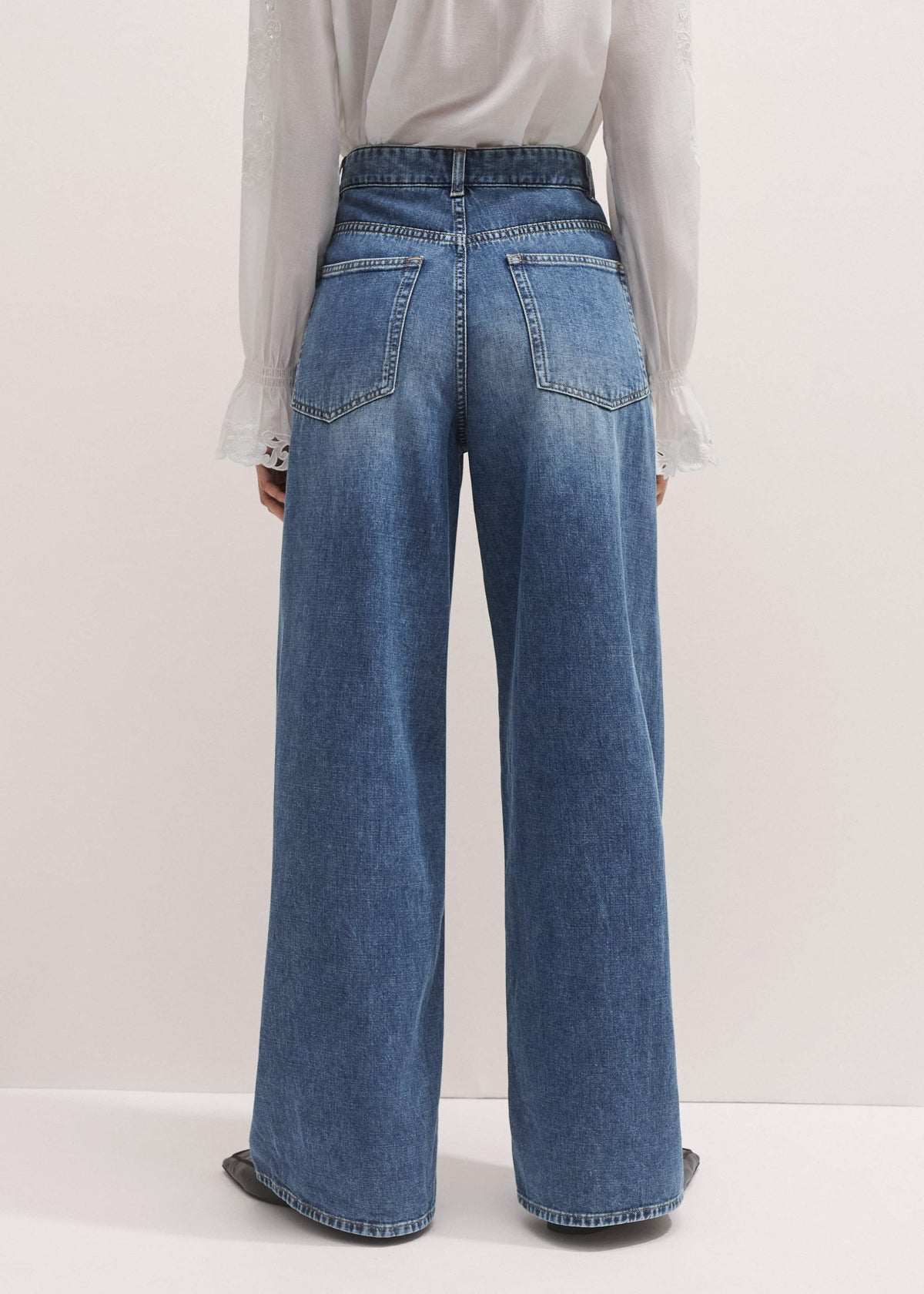 Blue Relaxed Baggy Wide-Leg Jean | ME+EM Clothing