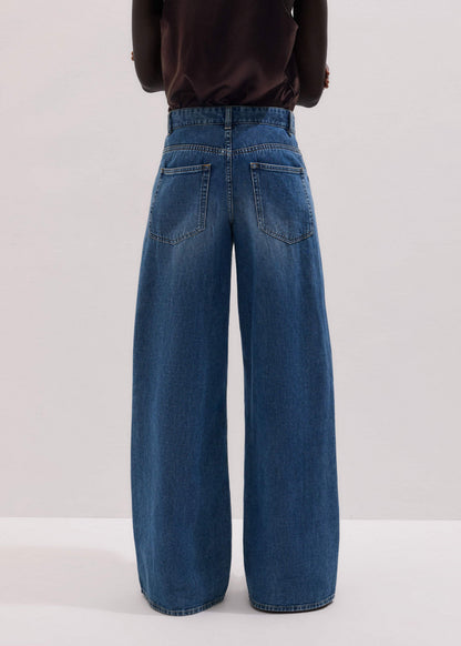 Blue Relaxed Baggy Wide-Leg Jean | ME+EM Clothing