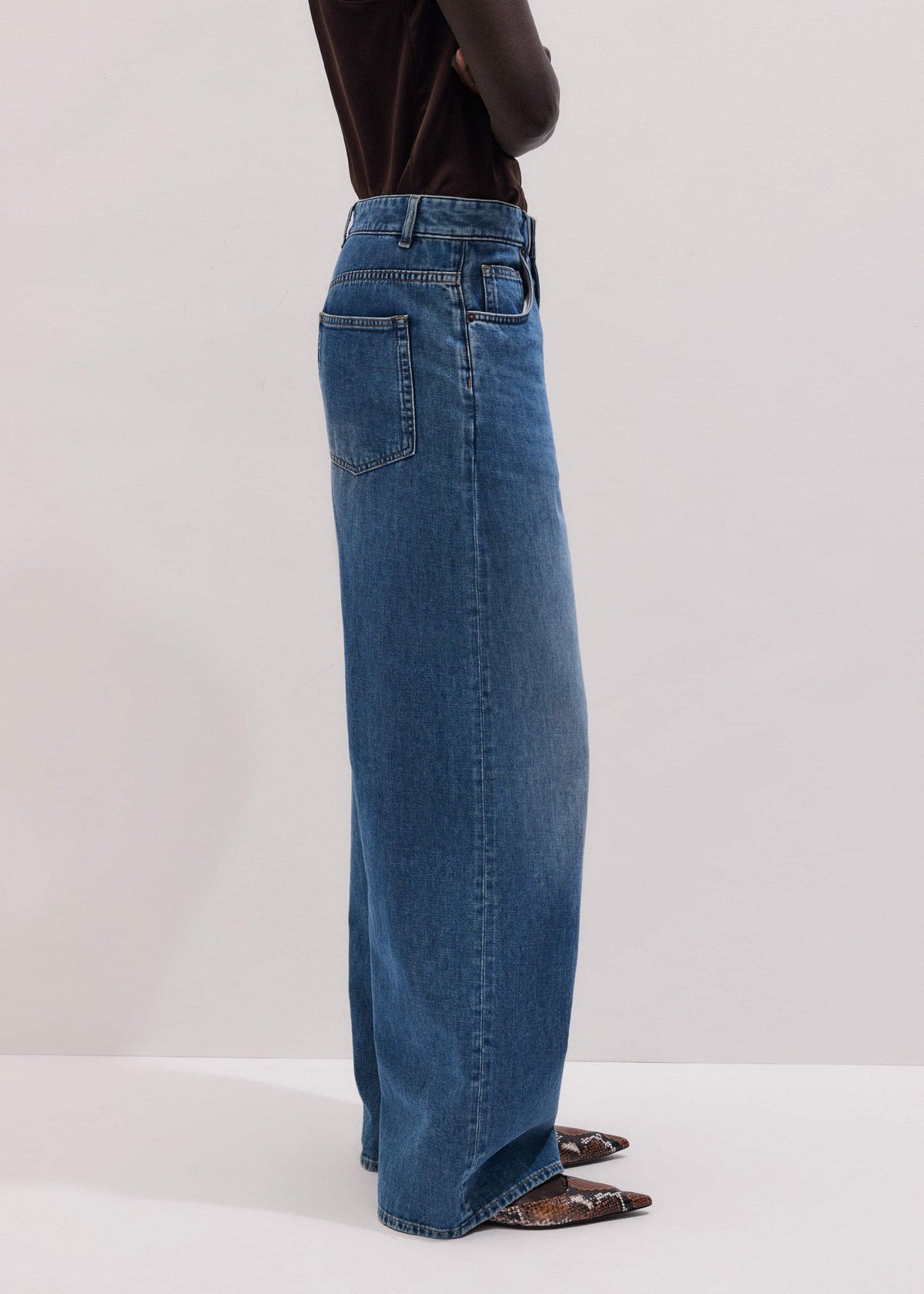 Blue Relaxed Baggy Wide-Leg Jean | ME+EM Clothing