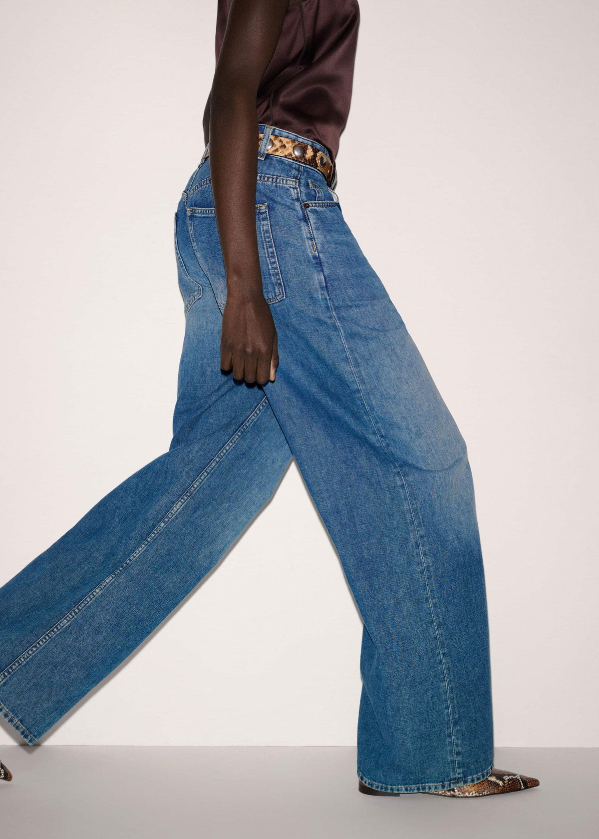 Blue Relaxed Baggy Wide-Leg Jean | ME+EM Clothing