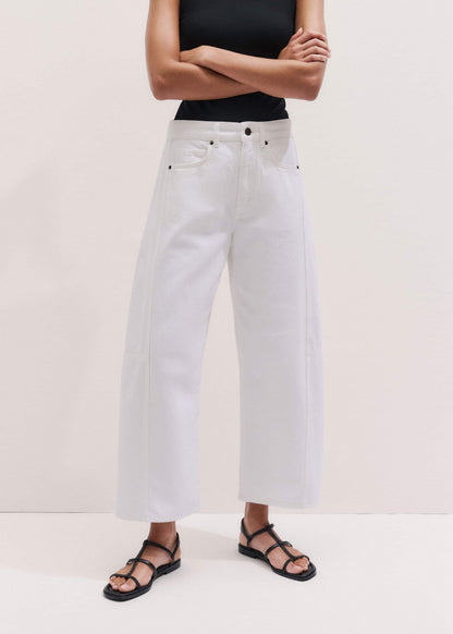 White Exaggerated Crop Jean | ME+EM Clothing