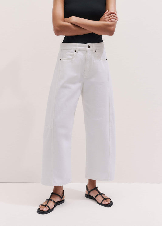 White Exaggerated Crop Jean | ME+EM Clothing