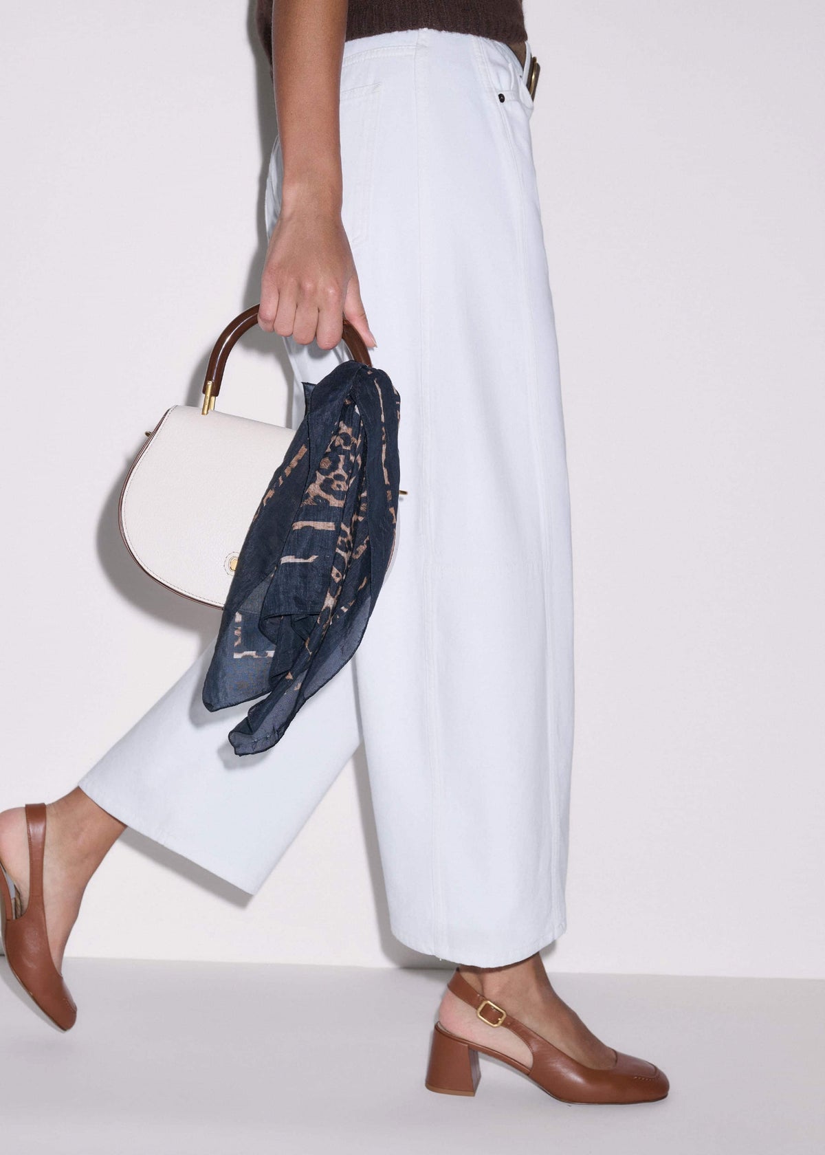 White Exaggerated Crop Jean | ME+EM Clothing