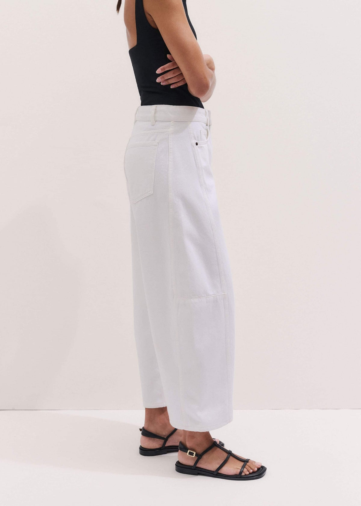 White Exaggerated Crop Jean | ME+EM Clothing