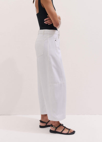 White Exaggerated Crop Jean | ME+EM Clothing
