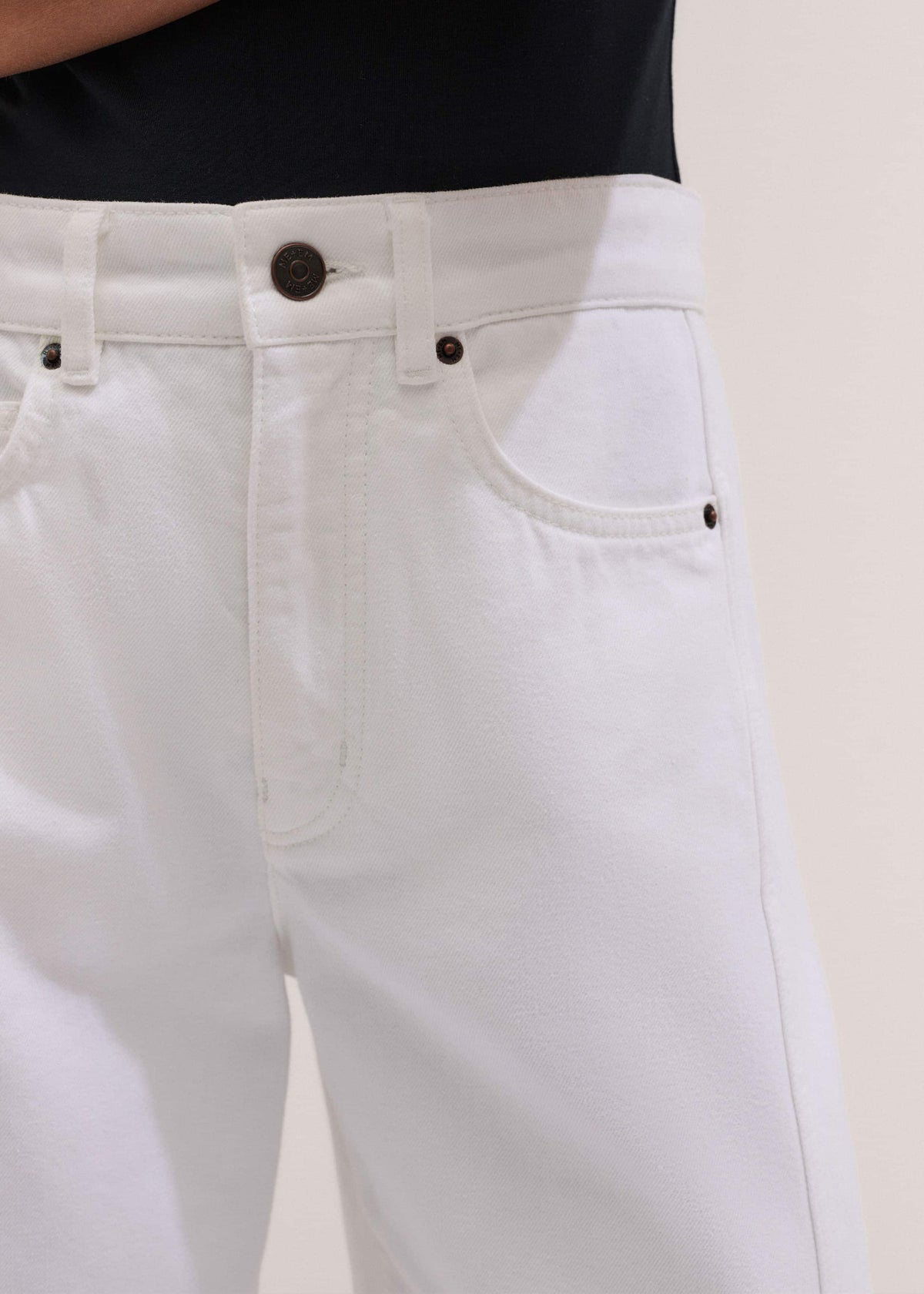 White Exaggerated Crop Jean | ME+EM Clothing