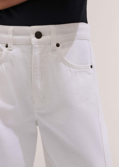 White Exaggerated Crop Jean | ME+EM Clothing