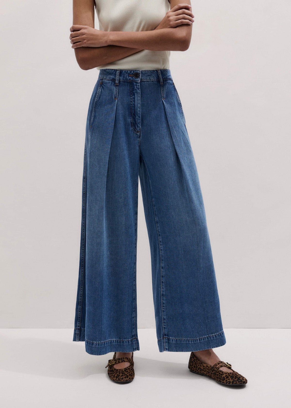 Blue Straight Culotte Jean | ME+EM Clothing