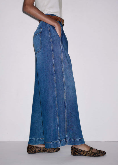 Blue Straight Culotte Jean | ME+EM Clothing