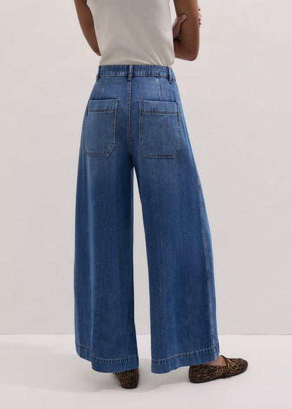 Blue Straight Culotte Jean | ME+EM Clothing
