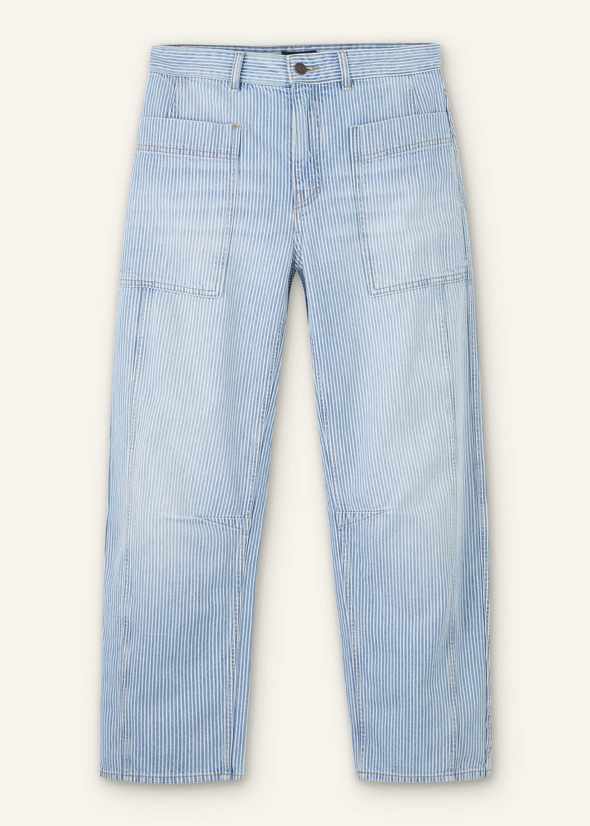 Blue Micro Stripe Engineered Leg Jean | ME+EM Clothing